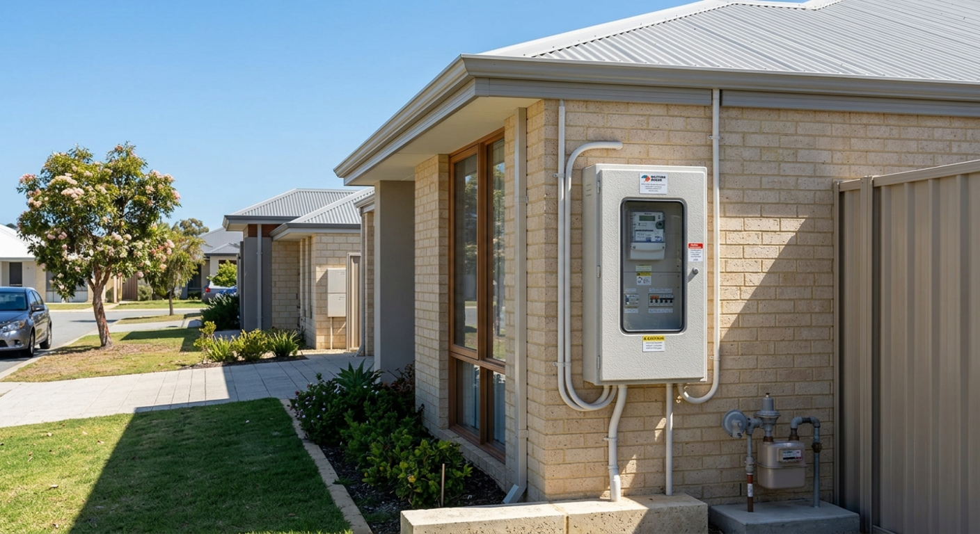 Meter box lock on a residential Perth home