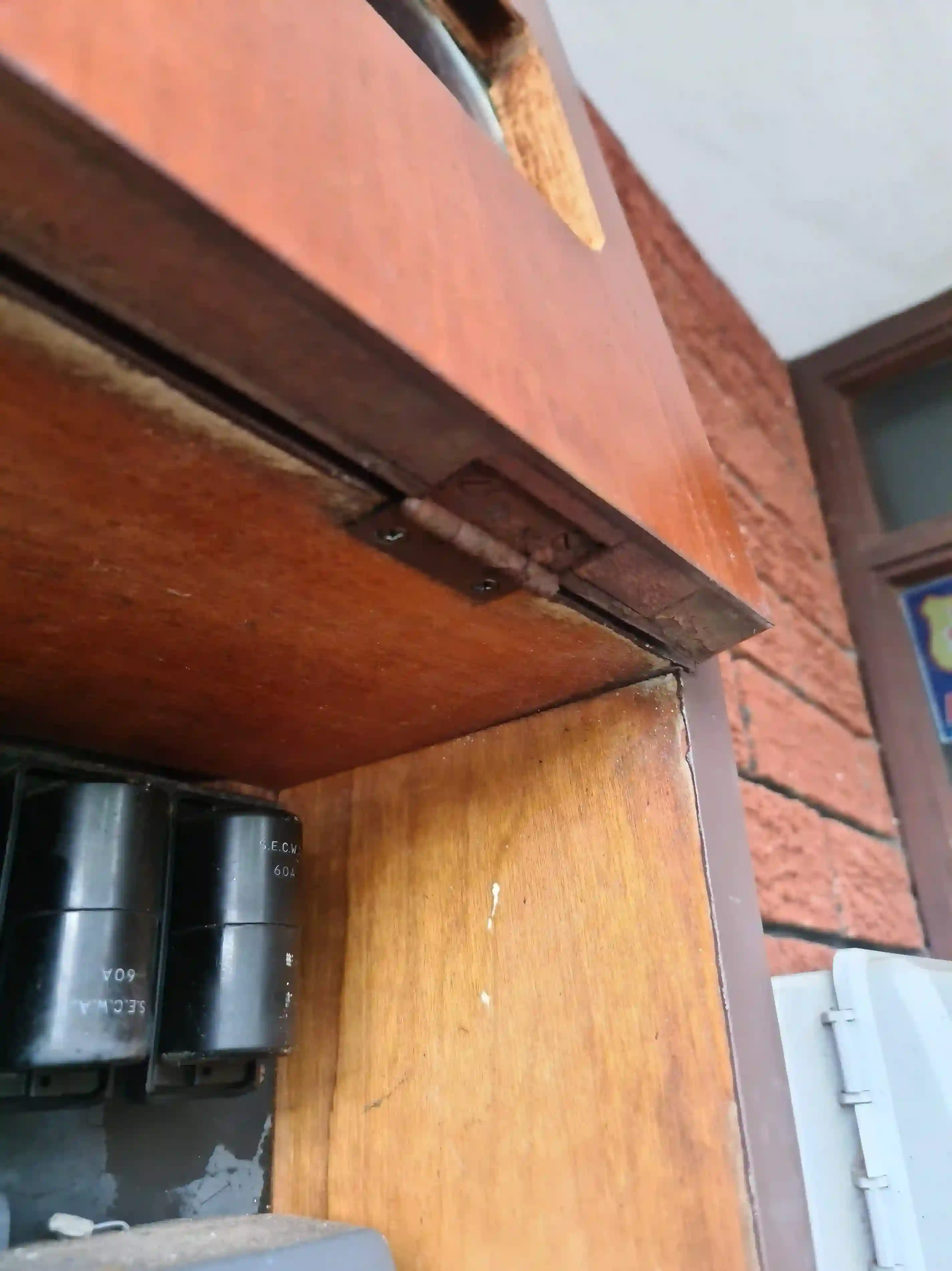 Meter box window before replacement